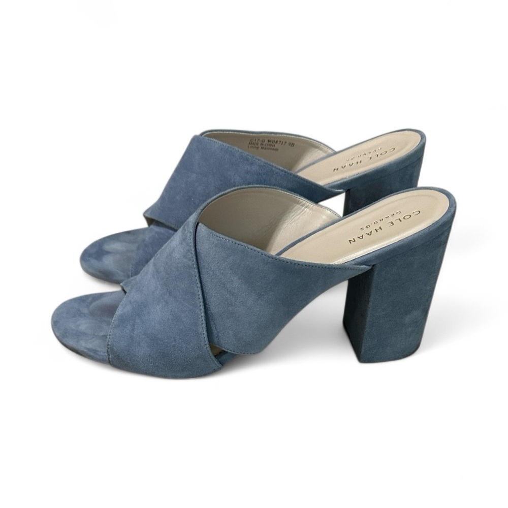 Cole Haan Women's Soft Blue Suede Mules